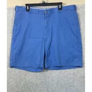 Peter Millar Khaki Chino Shorts Pants‎ Mens 38 Solid Blue Button Pockets